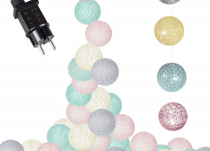 Fairy Lights | 6 m | 30 LED | Grijs/Roze/Crème/Turkoois