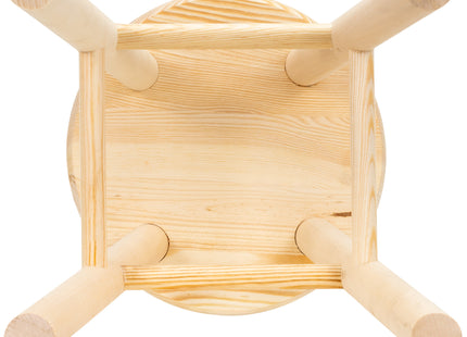 Kruk - Bijzet Krukje - Grenenhout - Lichtbruin - Rond - 120 Kg - 44 Cm