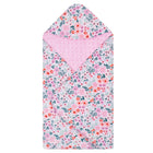 Deken Voor Autostoel - Draagzak - Dubbelzijdig - Capuchon - 77 x 77 Cm - Roze - Bloemen