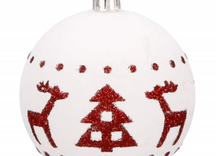Kerstballen | 30 Stuks | 5 cm | Rood/Wit