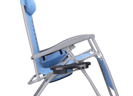 Tuinstoel | Ligstoel | Opvouwbaar | Verstelbaar | Ergonomische Hoofdsteun | Blauw