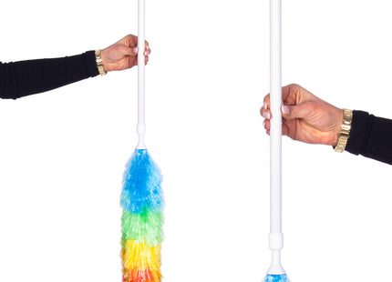 Wasbare Telescopische Stoffer -Stofdoek - Telescopische - Borstel - 79-106,5 cm - Regenboog