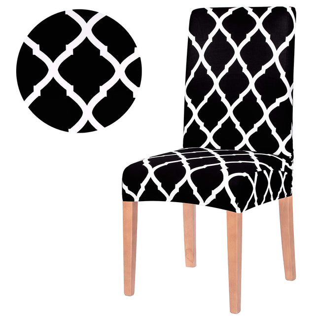 Stoelhoes - Voor Eetkamerstoelen - Met Stretch - Zwart- Wit