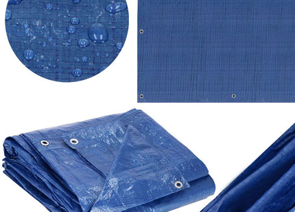 Afdekzeil | Dekzeil | Zeildoek | Waterdicht | PVC | 6 x 4 m | 60 g/m2 | Blauw