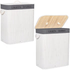 Wasmand | 100L | Bamboe | Wit/Grijs