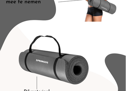 Yoga Mat | Extra Dik (15 mm) | Grijs