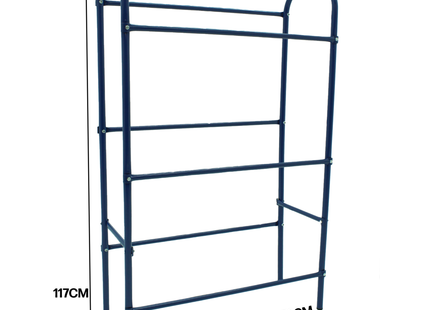 Krattenrek - Krattenrek - Drankkratten - Opbergrek - Universeel - Stevig - Staal - 6 Kratten - 14 x 73 x 116 cm - Blauw