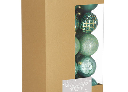 Kerstballen | 30 Stuks | 8 cm | Groen | Goud