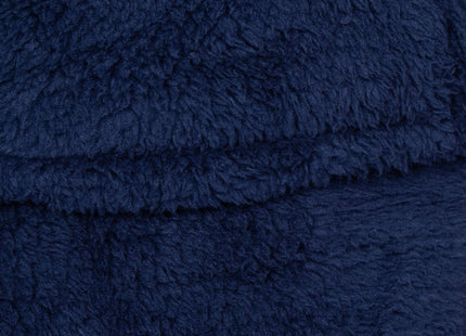 Badjas - Fleece - Marineblauw - Capuchon - Riem - Maat L/XL