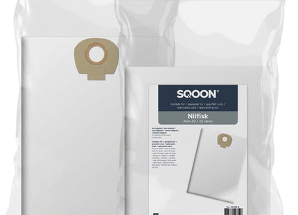 SQOON® Stofzuigerzakken Geschikt voor Nilfisk Alto / WAP / KEW AERO 20/25 & Makita VC2010 / VC2512 / VC3011 - 5 Stuks