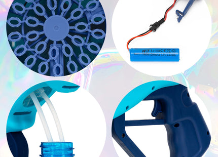 Bellenblaasmachine - Bellenblaas Pistool - Bellenblazer - Bubble gun Volledig Elektrische Bubbel Gun met Reservoir - Blauw -Led Verlichting