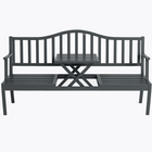 Tuinbank | Tuinbankje | Zitbank Buiten | Met Tafel |  150 x 80 cm | Metaal | Staal | Zwart