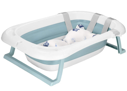 Opvouwbaar Baby Bad - Opvouwbaar - Draagbaar - Met Stop - Thermometer - Kussen - Tot 12 Maanden - 35 L - Blauw - Wit - 82 x 52 x 22 cm