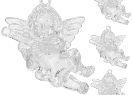 Kerstversiering | Kerstdecoratie Voor Binnen | Kersthanger | Kerstengel | Transparant | 4 Stuks | 6 cm