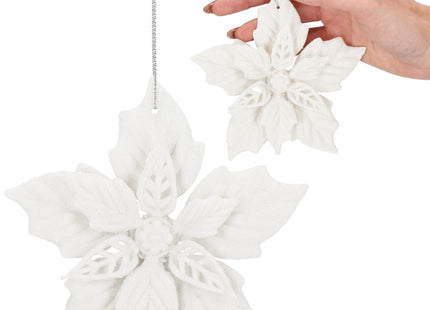 Kerstboomhanger | Ster van Bethlehem | Wit Glitter | 12 Cm