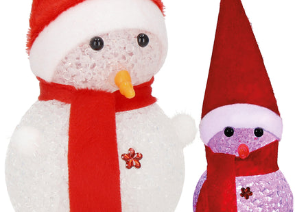 Kerstversiering | Kerstdecoratie Voor Binnen | Kersthanger | Sneeuwpop | Lichtgevend | Rood