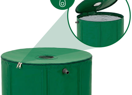 Regenton - Regenwatertank - Opvouwbaar - Met Kraan - 2 Kranen - 250 L