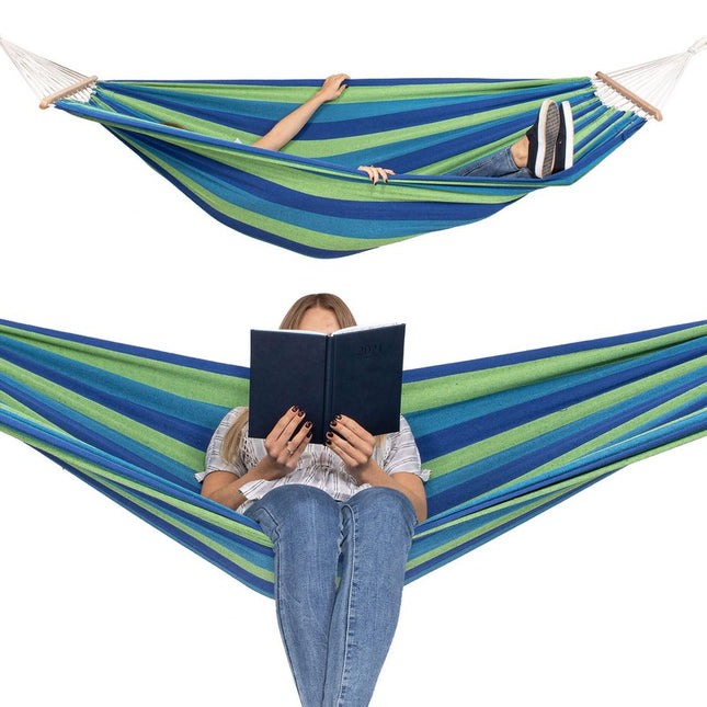 Hangmat | Extra Stevig | Groen/Blauw | 200 x 150 cm