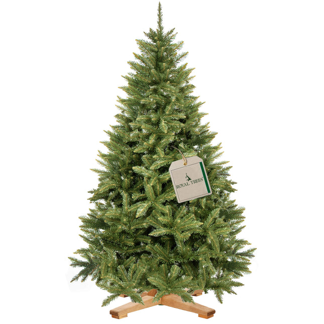 Kunstkerstboom | Premium Royal | Kaukasisch Sparrenhout | 150 cm | Zonder Verlichting | Houten Standaard