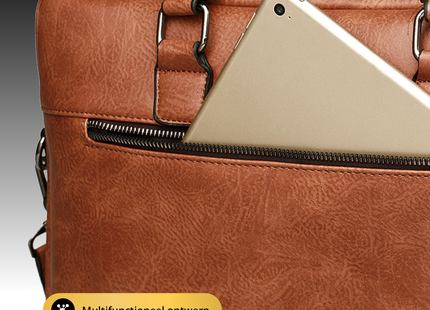 Baltan Leren Aktetas - Laptoptas - Tot 16 inch - Bruin - 10L - 38 X 29 X 10 CM