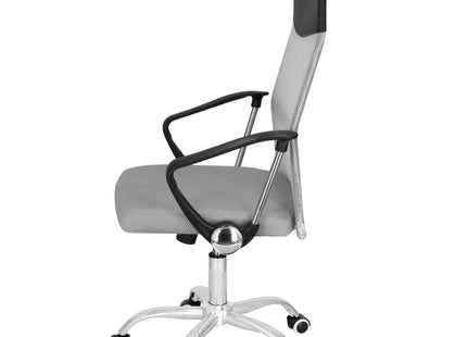 Bureaustoel - Draaibaar - Metalen Onderstel - Kunststof - Eco-leer - Grijs/ Zwart - 120 kg