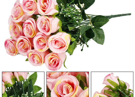 Kunstboeket - Sierboeket - Decoratief - Rozen - Decoratief - Roze - 12 Stuks