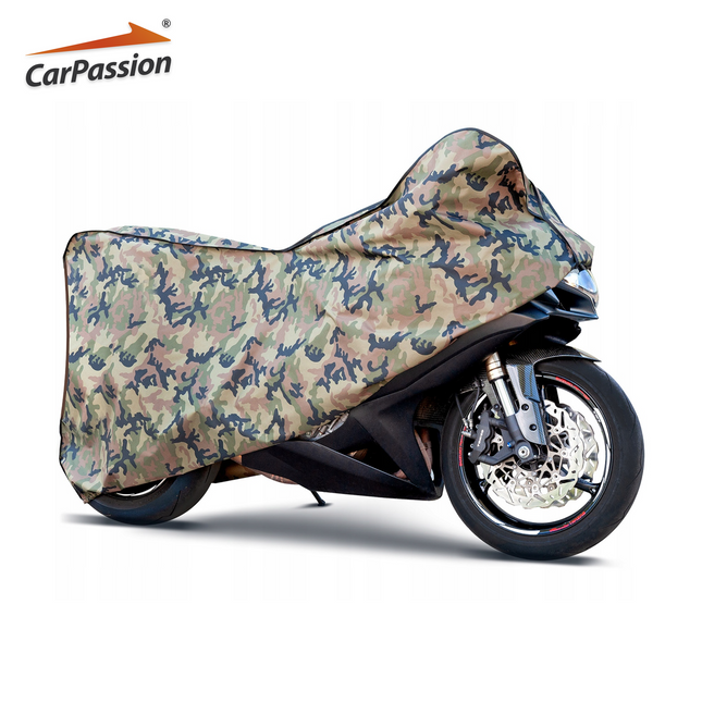 CarPassion Military Motorhoes - Beschermhoes - Waterdicht & Vorstbestendig - Maat L - Camouflage - 248 - 104 - 127 cm