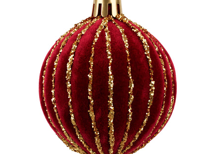 Kerstballen | 16 stuks | 6 cm | Rood | Velours