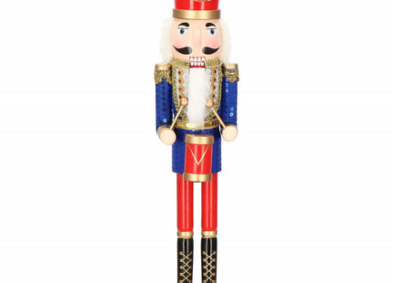 Notenkraker Kerst | 51 cm | Blauw/Rood/Goud/Zwart
