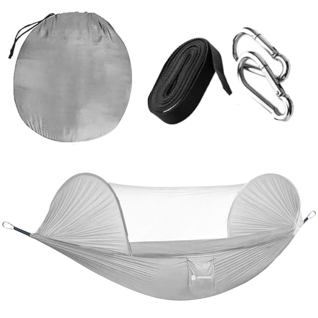 Klamboe - Hangmat - Camping - 200 KG -260 x 140 CM - Grijs