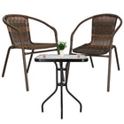 Tuinset | Balkonset | Bistroset | 3-Delig | Tafel + 2 Stoelen | Zwart/Bruintinten