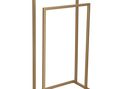 Handdoekrek - Badkamer - Handdoekstang - Handdoekhouder - Twee Armen - Metaal- Goud