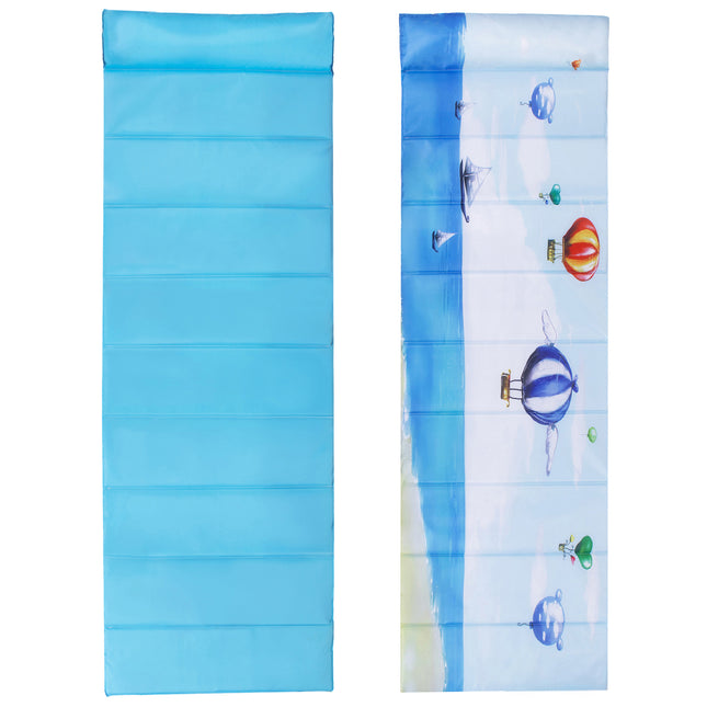 Strandmatras - Opvouwbaar - Kussen - 180 X 60 CM - Blauw