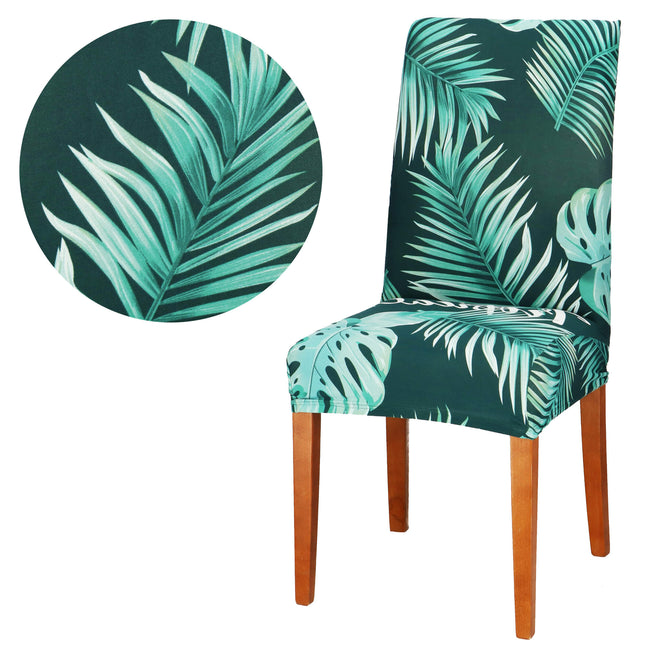 Stoelhoes - Voor Eetkamerstoelen - Met Stretch - Bladeren - Groen