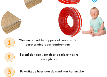 Multifunctionele 2 in 1 Hoekbeschermer | 3 Meter | Hoekbeschermers Tafel | Transparant
