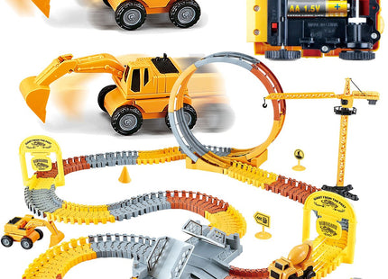 Racebaan | Bouwplaats | Inclusief Trucks | 180 Delen | Multicolor