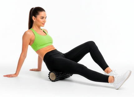 Foam roller - Triggerpoint massage - Massage roller - 33 CM - Medium Hard - Zwart