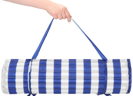 Strandmatras - Opvouwbaar - Kussen - Strepen - 180 X 60 CM - Wit/Blauw