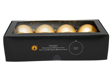 Kerstballen Glas | 8 Stuks | Glas | Mat |  Goud