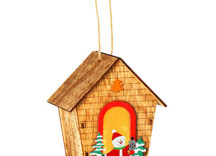 Kersthanger | Kerstversiering | Kerstboomhanger | Lichtgevend | Huis | Sneeuwpop | 12.5 cm