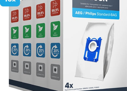 SQOON® Stofzuigerzakken geschikt voor AEG / Electrolux / Philips Standard-BAG | 16 stuks