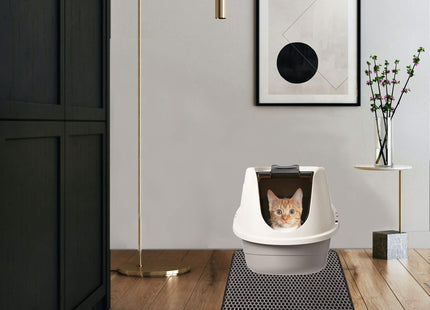 Kattenbakmat | Kattenaccesoires | Dubbellaags | Grafiet | 55x75