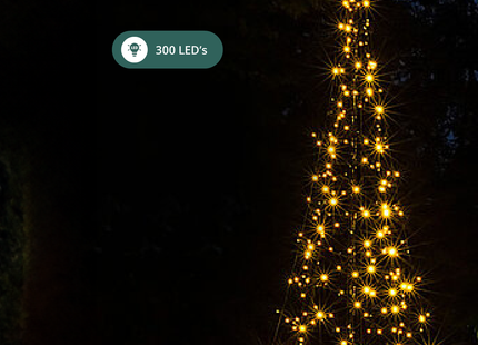 Galaxy LED Kerstboom - Vlaggenmast Verlichting - Inclusief Mast - 2 Meter - Warm wit - 300 LED - Ø 140cm