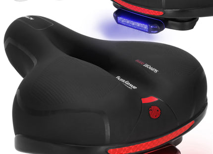Fietszadel - Lamp - Geventileerd - Siliconen - Zwart - Licht