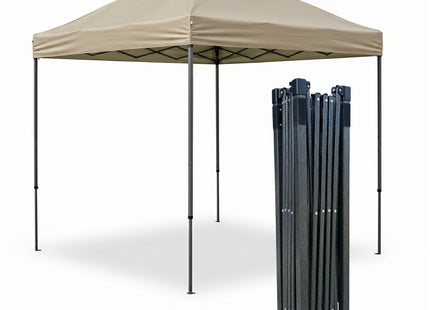 Partytent - 300x300x285cm - Hoogte Verstelbaar - PVC - Polyester - Harmonica- Frame -Khaki