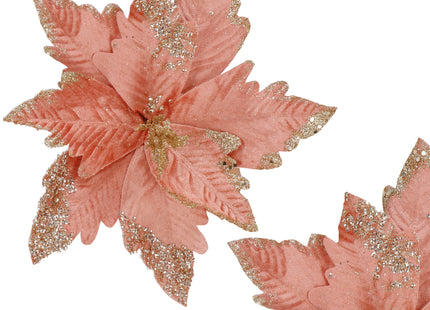 Kunstbloem - Kunststof - Roze - Glitters - 29 cm