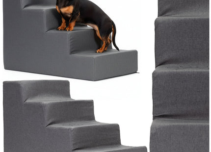 Hondentrap - Hondenloopplank - 4 Hellingen - Opstapje - Voor Grote en Kleine Honden - Grijs - 40 Cm