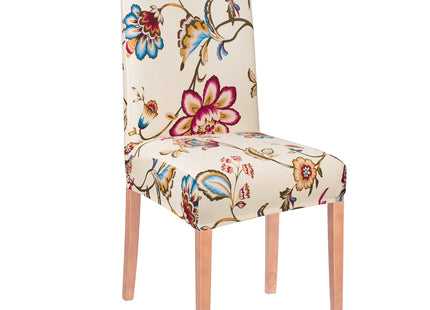 Stoelhoes - Voor Eetkamerstoelen - Met Stretch - Wit - Bloemen