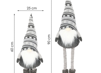 Kerstkabouter | Grijs |1 Stuk | Verstelbaar In Hoogte | 54-86 cm