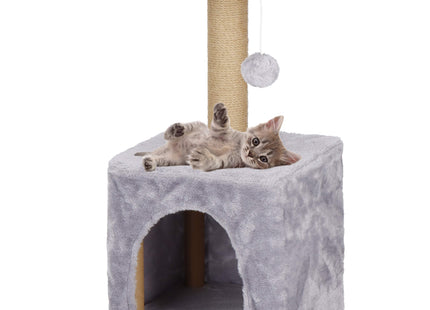Krabpaal - 3 Etages - Voor Katten - Meubelbescherming - 31X31X62 cm - Grijs
